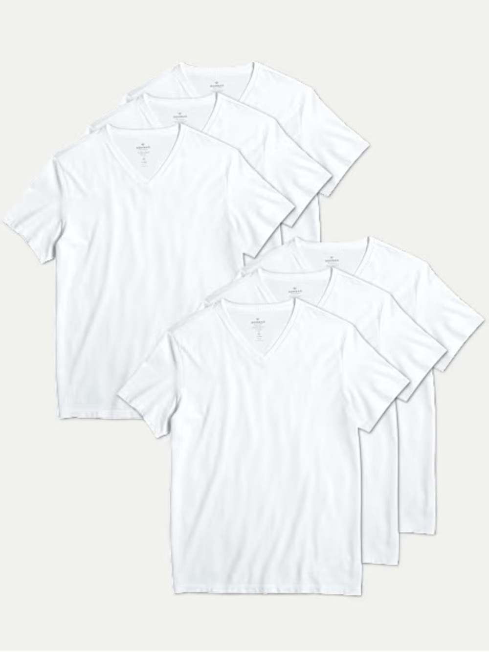 NEW Bombas Men's Pima Cotton V-Neck T-Shirt 6-Pack Size Large